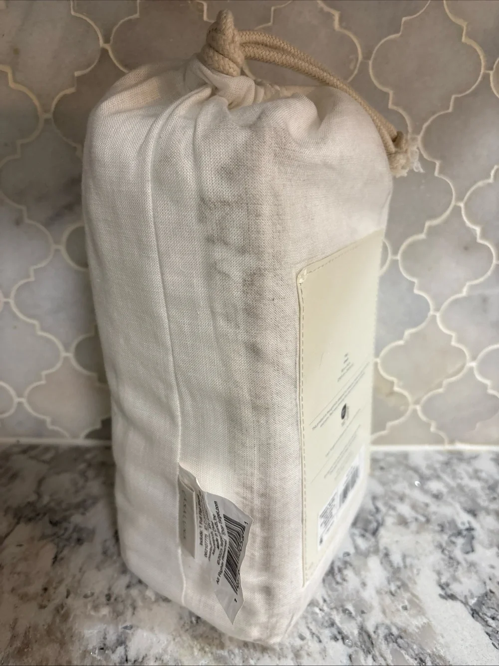 Casaluna Linen Blend Flat Sheet in White
